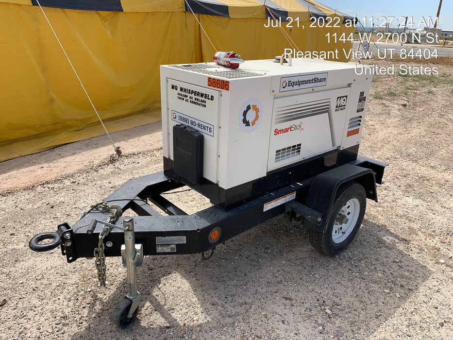 2020 Multiquip DLW400ESA4 400 amp Welder, 14kW, 120/240V, T4F Kubota, Trailer