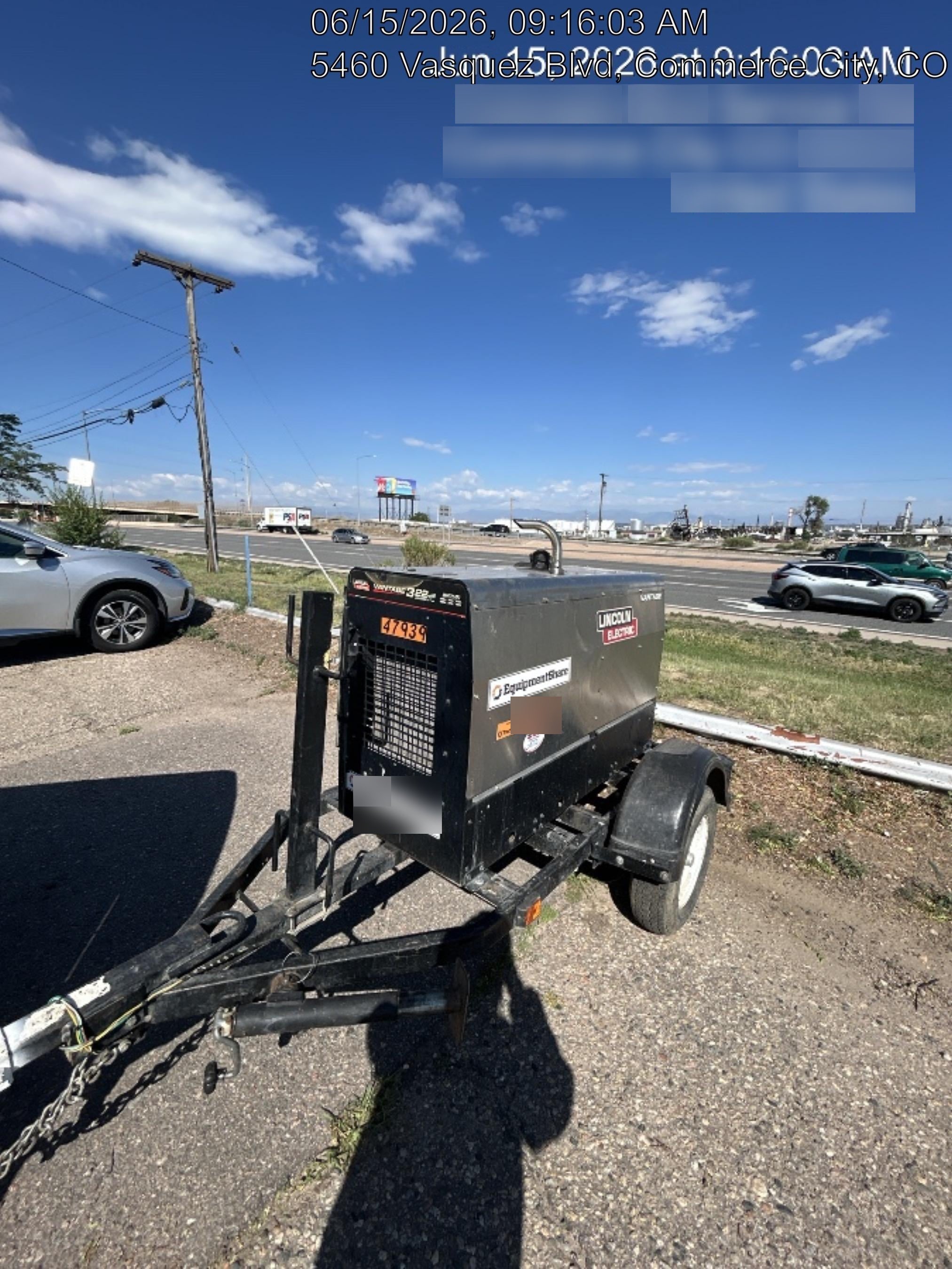 2019 Lincoln Electric Vantage 322 Ready-Pak 3, Two Wheel Trailer, Fender and Light Kit, Cable Rack