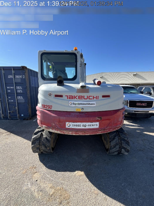 2019 Takeuchi TB290 Takeuchi TB290 Cab/Heat/AC w/Rubber Tracks, Auxiliary Hydraulics, Dozer Blade, Manual QC, 18/24/36" Buckets, Hydraulic Thumb Installed
