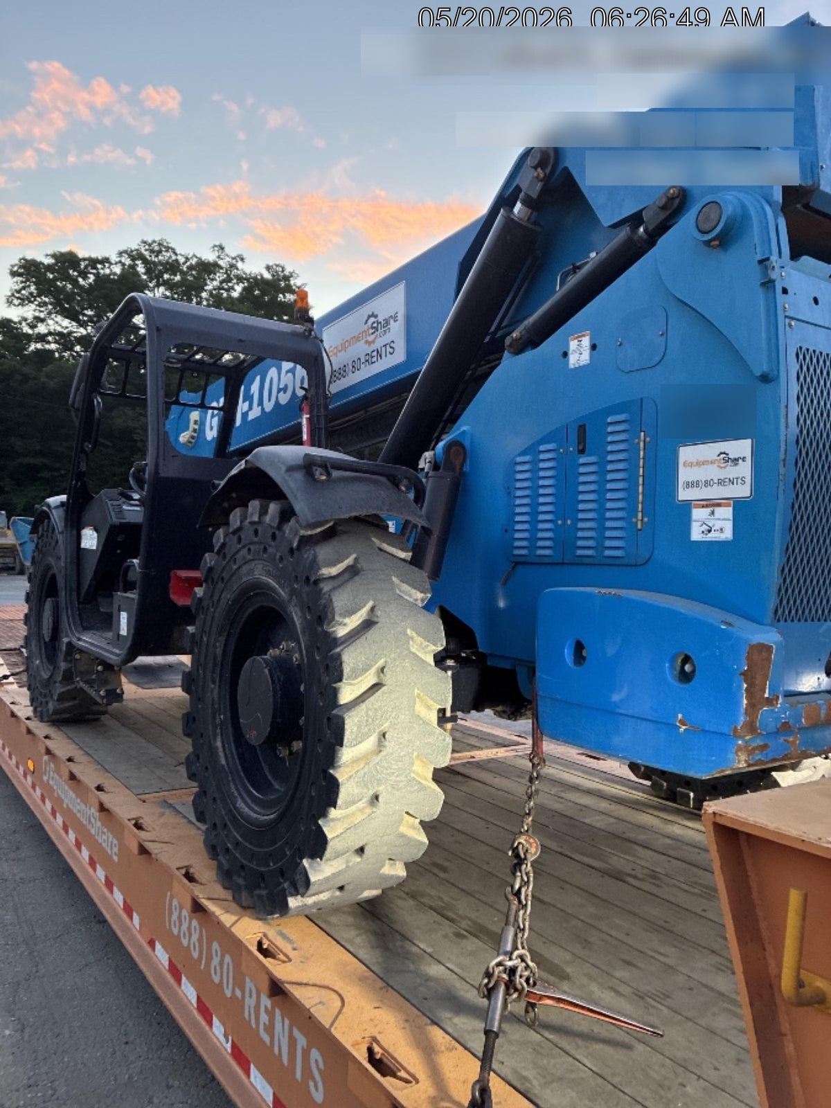2019 Genie GTH-1056 Canopy, Solid RT Tires, LED Work Lights, Beacon 60" QA Carriage, 60" Forks