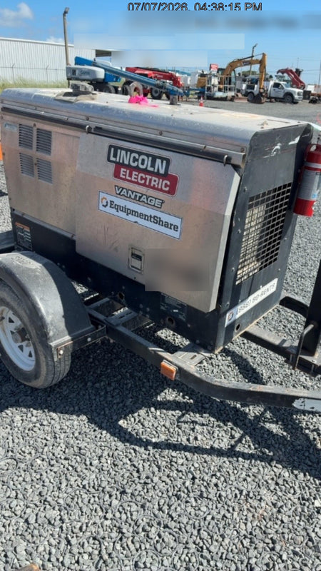 2019 Lincoln Electric Vantage 322 Ready-Pak 3, Two Wheel Trailer, Fender and Light Kit, Cable Rack