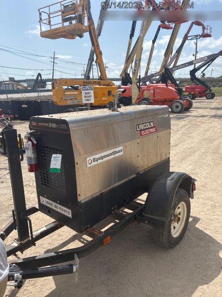 2019 Lincoln Electric Vantage 322 Ready-Pak 3, Two Wheel Trailer, Fender and Light Kit, Cable Rack