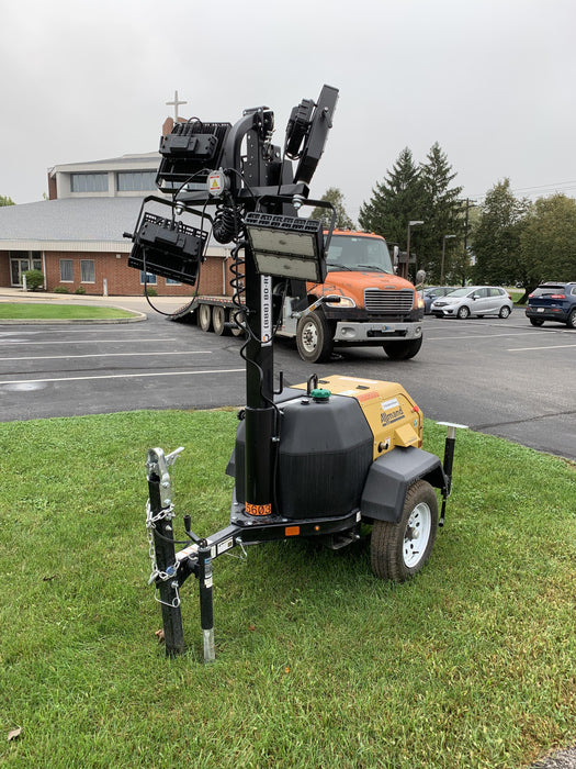 2021 Allmand NLV3GR (4) LED Light Fixture 350W, 23' Vertical Mast, 3kW Prime, Towable, Deep Sea L401, Leveling Jacks, Yanmar T4F 5.8hp