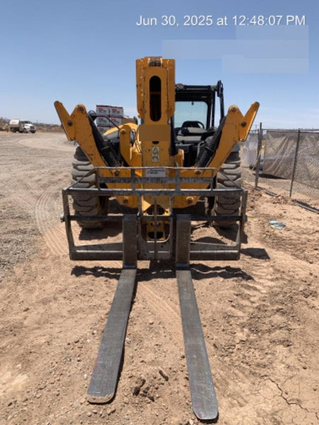 2019 JCB 510-56 74 HP w/Open ROPS, Beacon, Aux Hydraulics, Worklights, Solid Tires w/60" Carriage/Forks