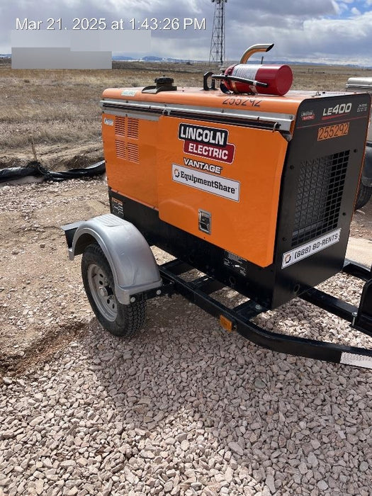 2022 Lincoln Electric LE400 Kubota V1505, Trlr, Cable Rack, Light Kit, ES Decals, T3