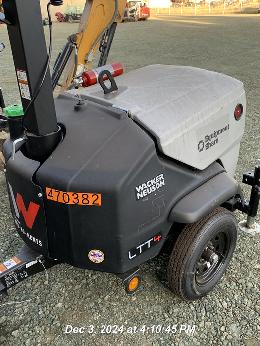 2024 Wacker Neuson LTT4 Diesel, Kohler KDW702, Deep Sea Controller, Auto Start, LED 320W, Bypass Outlet, T3