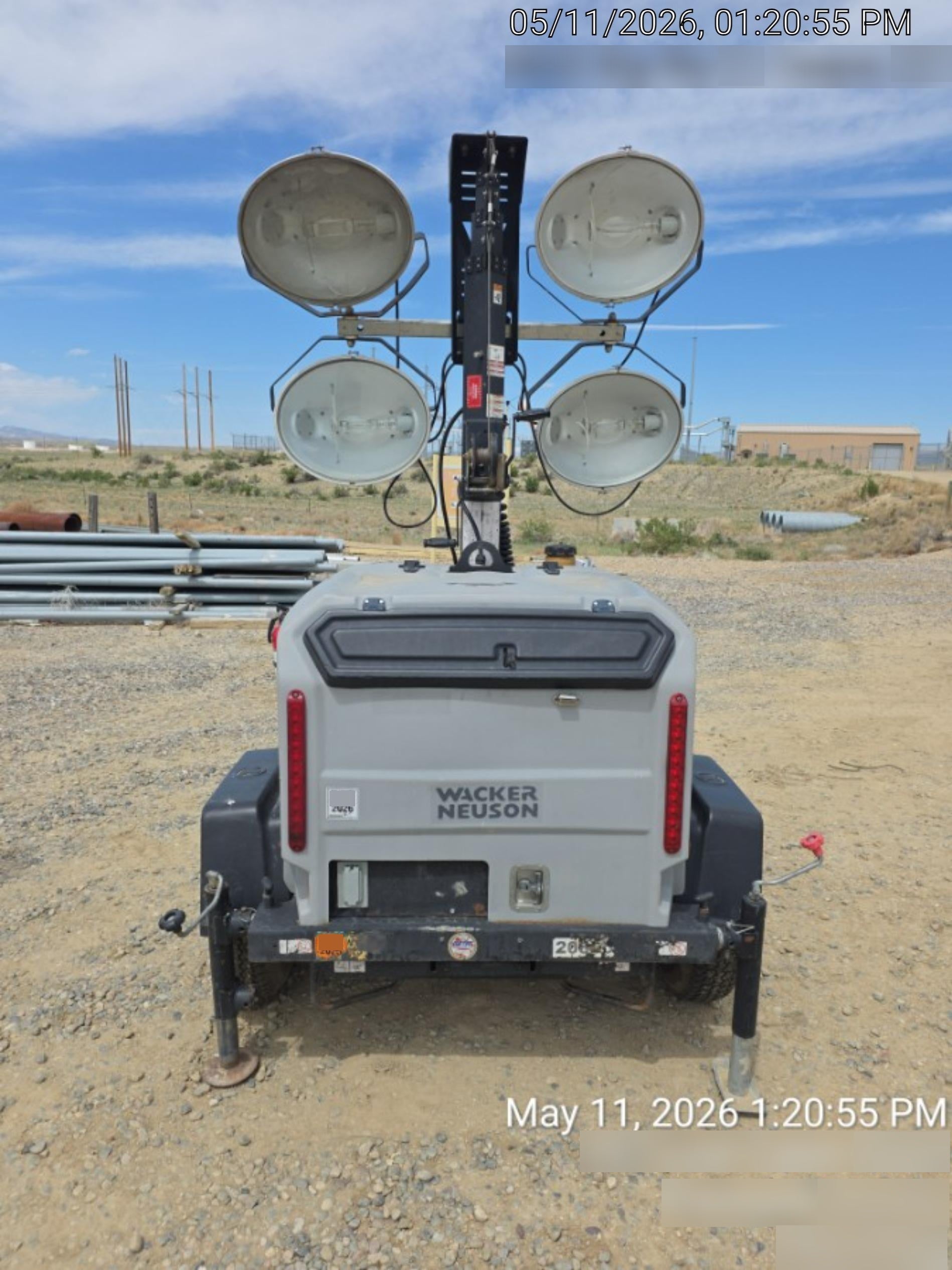 2018 Wacker Neuson LTV6L-MH Wacker Neuson LTV6L Mobile Light Tower w/Fuel Level Sensor Installed