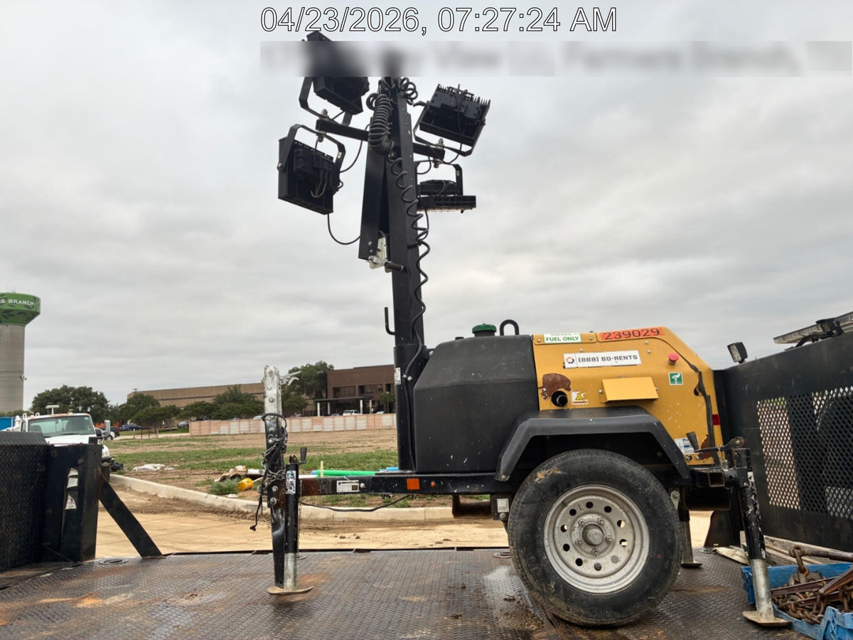 2022 Allmand NLV3GR (4) LED Light Fixture 350W, 23' Vertical Mast, 3kW Prime, Towable, Deep Sea L401, Leveling Jacks, Yanmar T4F 5.8hp