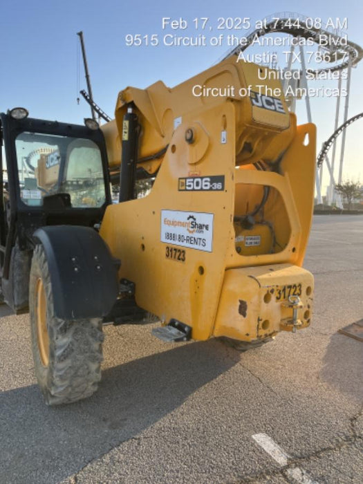 2019 JCB 506-36 Canopy, 74 HP, Foam Filled Tires, STD Worklight, Beacon, Aux Hydraulics, Lifting Eye, Back up Alarm 48" Carriage/48" Forks
