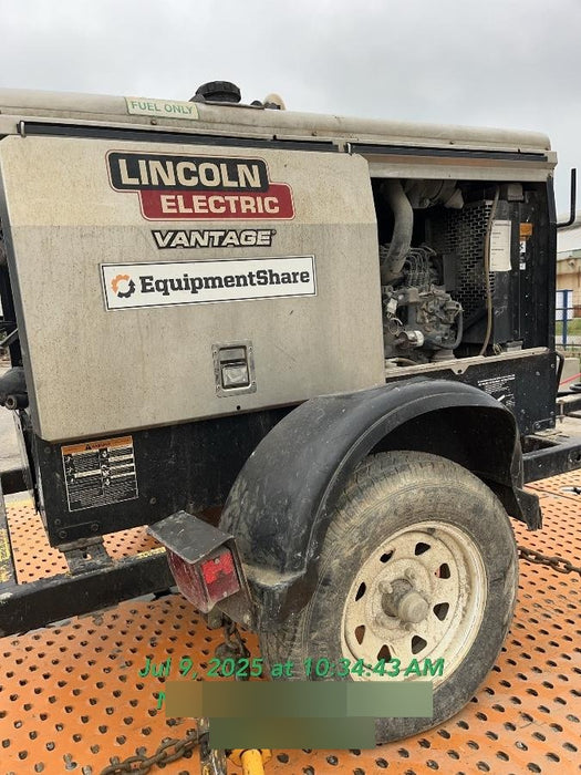 2019 Lincoln Electric Vantage 322 Welder Ready-Pak 3, Two wheel trailer, Fender and Light kit, Cable Rack