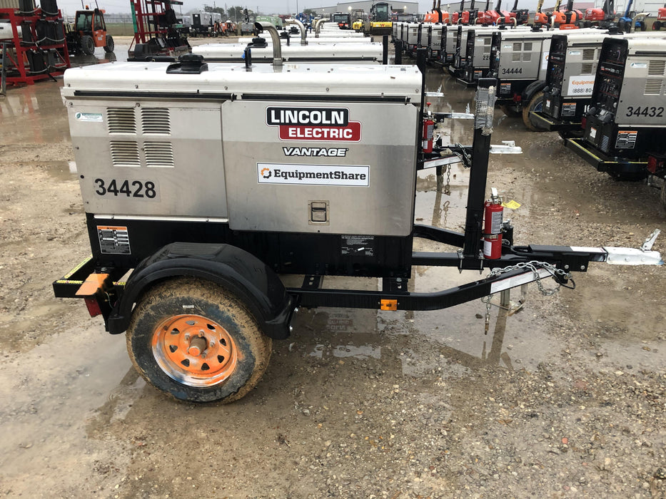 2019 Lincoln Electric Vantage 322 Welder Ready-Pak 3, Two wheel trailer, Fender and Light kit, Cable Rack