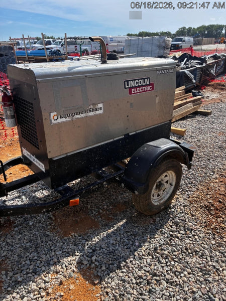2019 Lincoln Electric Vantage 322 Ready-Pak 3, Two Wheel Trailer, Fender and Light Kit, Cable Rack