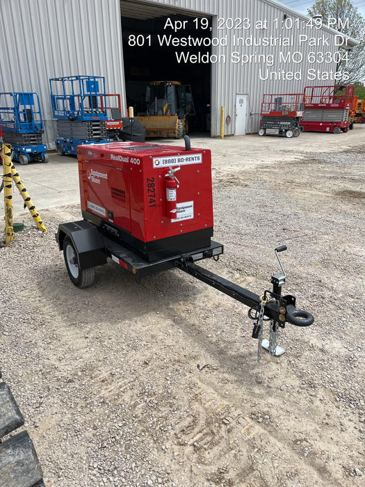 2022 Shindaiwa DGW400MDL Kubota D902 Engine, 23 HP, Dual Op Welder, Wire, Arc, Droop Stick, Tig, and CC Stick Functionality, Simulphase, 3 Phase and 1 Phase Gen Output, Single Axle NB Trlr, Slr Trckl Chrg 12V 12W, Fire Ext