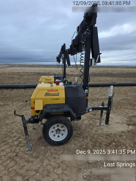 2021 Allmand NLV3GR (4) LED Light Fixture 350W, 23' Vertical Mast, 3kW Prime, Towable, Deep Sea L401, Leveling Jacks, Yanmar T4F 5.8hp