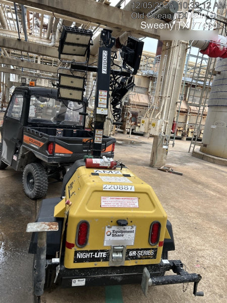 2022 Allmand NLV3GR (4) LED Light Fixture 350W, 23' Vertical Mast, 3kW Prime, Towable, Deep Sea L401, Leveling Jacks, Yanmar T4F 5.8hp