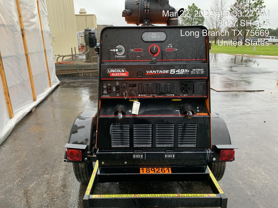 2021 Lincoln Electric Vantage 549X Ready Pak 3, ORANGE (includes trailer, cable rack, fender light kit)