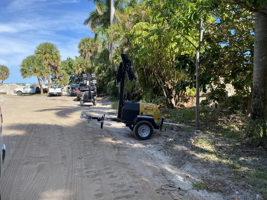 2022 Allmand NLV3GR (4) LED Light Fixture 350W, 23' Vertical Mast, 3kW Prime, Towable, ES Decals, T3