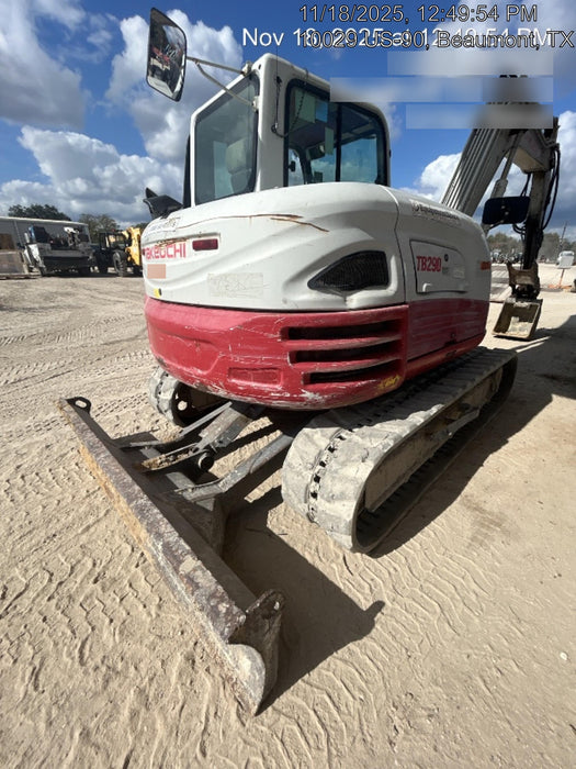 2019 Takeuchi TB290 Takeuchi TB290 Cab/Heat/AC w/Rubber Tracks, Auxiliary Hydraulics, Dozer Blade, Manual QC, 18/24/36" Buckets, Hydraulic Thumb Installed