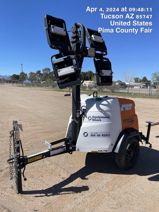 2024 Generac MLT2 Diesel, Flex Switch 120V Input, Powerzone Controller, 
(4) 320W LED Lights, 4kW Generator, 39.9 Gal Fuel Tank, 2" Ball, T3