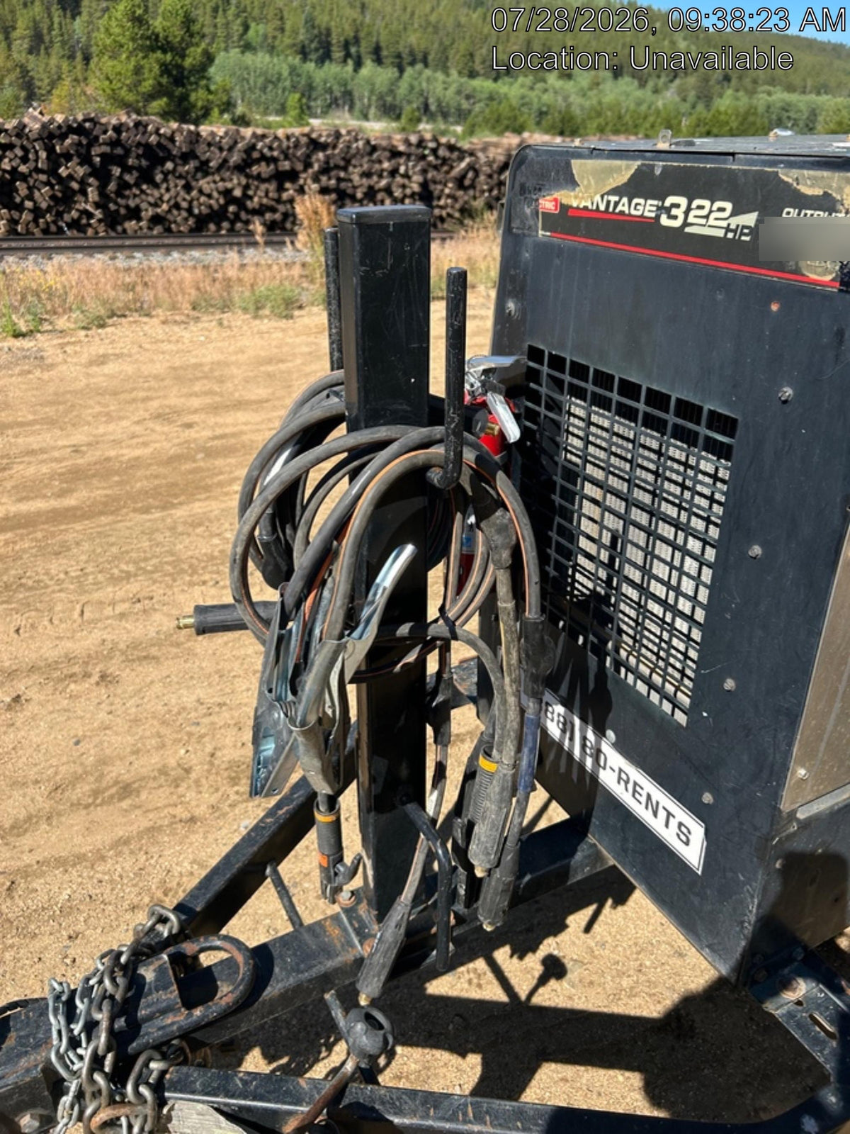 2019 Lincoln Electric Vantage 322 Ready-Pak 3, Two Wheel Trailer, Fender and Light Kit, Cable Rack