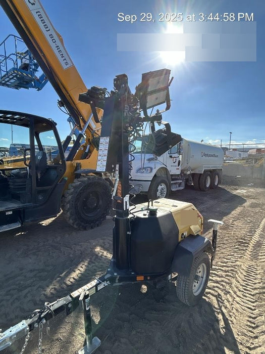 2022 Allmand NLV3GR (4) LED Light Fixture 350W, 23' Vertical Mast, 3kW Prime, Towable, ES Decals, T3