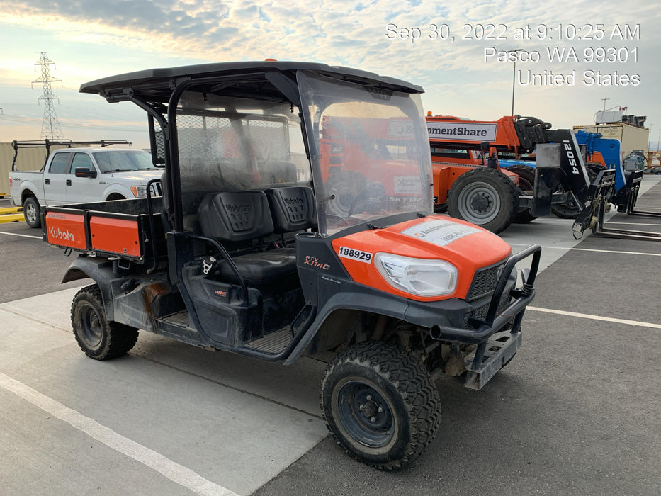 2021 Kubota RTV-X1140W-H Plastic Canopy, Windshield Acrylic Clear, LED Strobe Light, Wire Harness Kit, Back up Alarm