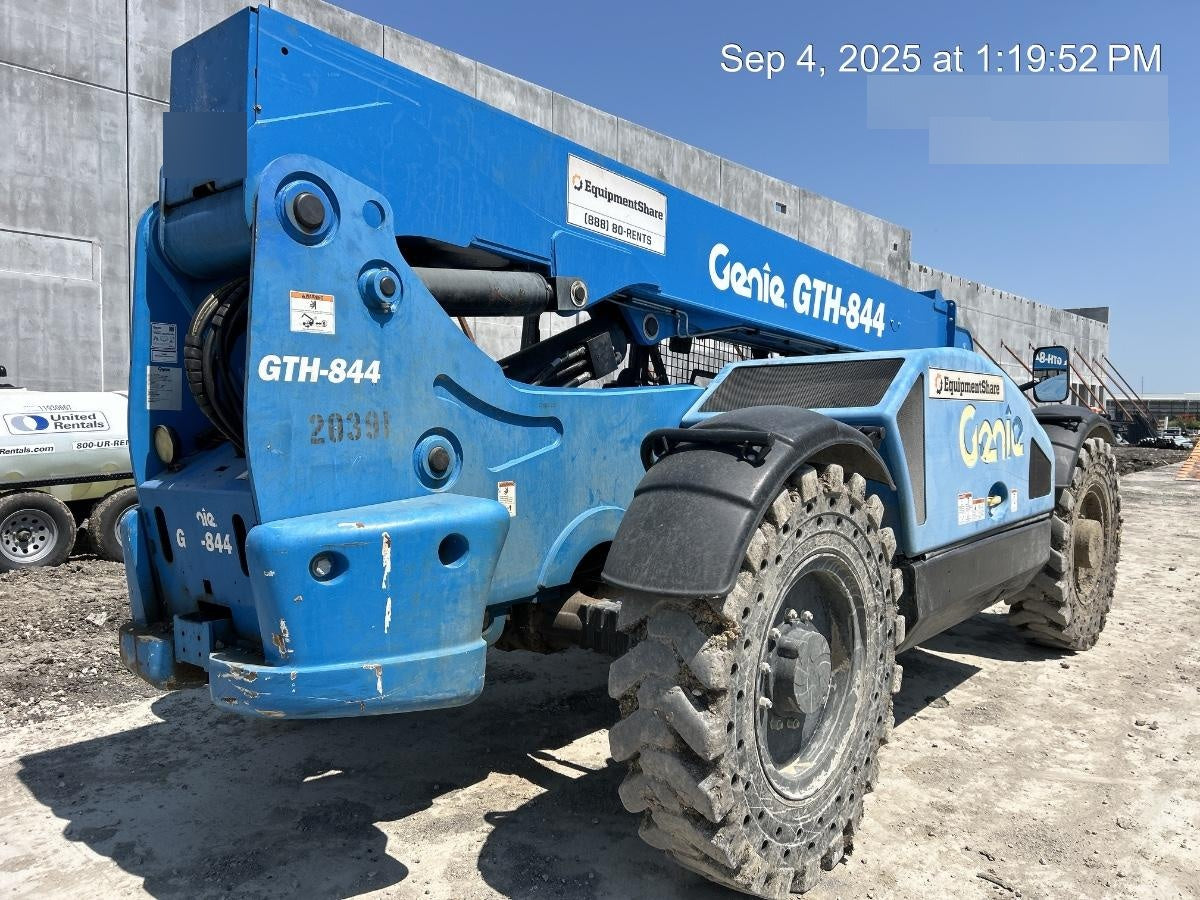 2018 Genie GTH-844 Genie GTH-844 w/Open ROPS, Solid Tires, beacon/work lights, 60" carriage/forks