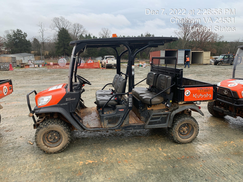 2021 Kubota RTV-X1140W-H Plastic Canopy, Windshield Acrylic Clear, LED Strobe Light, Wire Harness Kit, Back up Alarm