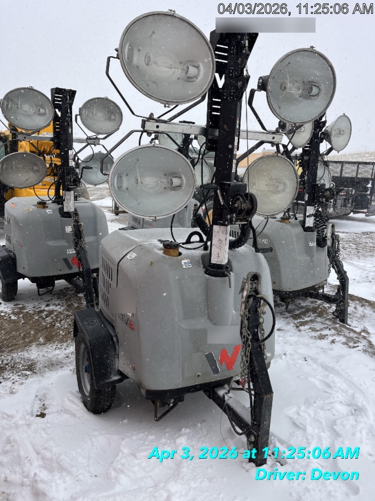 2019 Wacker Neuson LTV6L-MH Wacker Neuson LTV6L Mobile Light Tower w/Fuel Level Sensor Installed