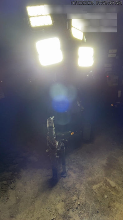 2022 Allmand NLV3GR (4) LED Light Fixture 350W, 23' Vertical Mast, 3kW Prime, Towable, Deep Sea L401, Leveling Jacks, Yanmar T4F 5.8hp