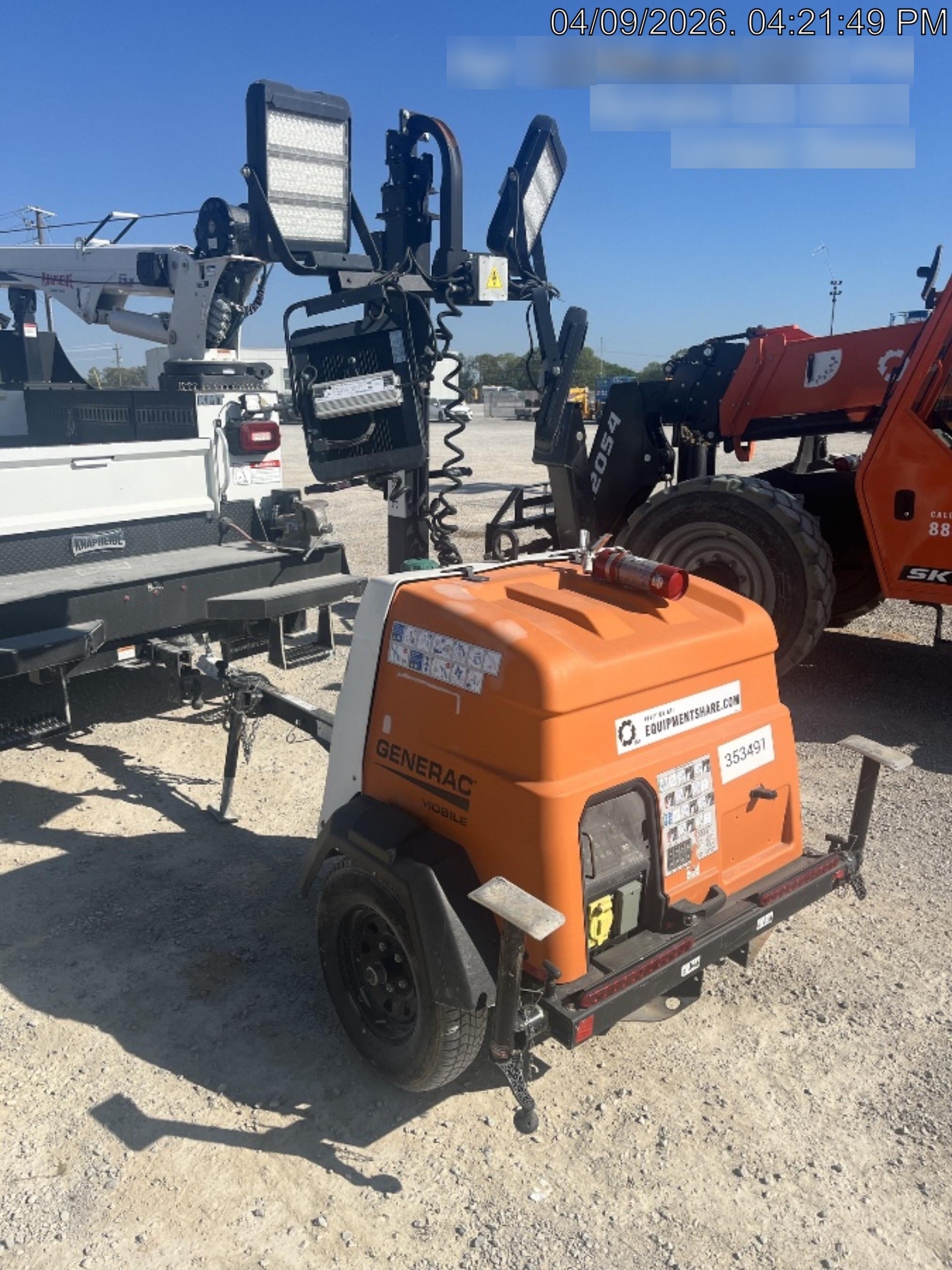 2023 Generac MLT2 Diesel, Flex Switch 120V Input, Powerzone Controller, (4) 320W LED Lights, 4kW Generator, 39.9 Gal Fuel Tank, 2" Ball, T3