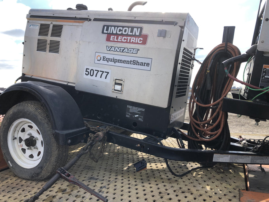 2019 Lincoln Electric Vantage 322 Welder Ready-Pak 3, Two wheel trailer, Fender and Light kit, Cable Rack