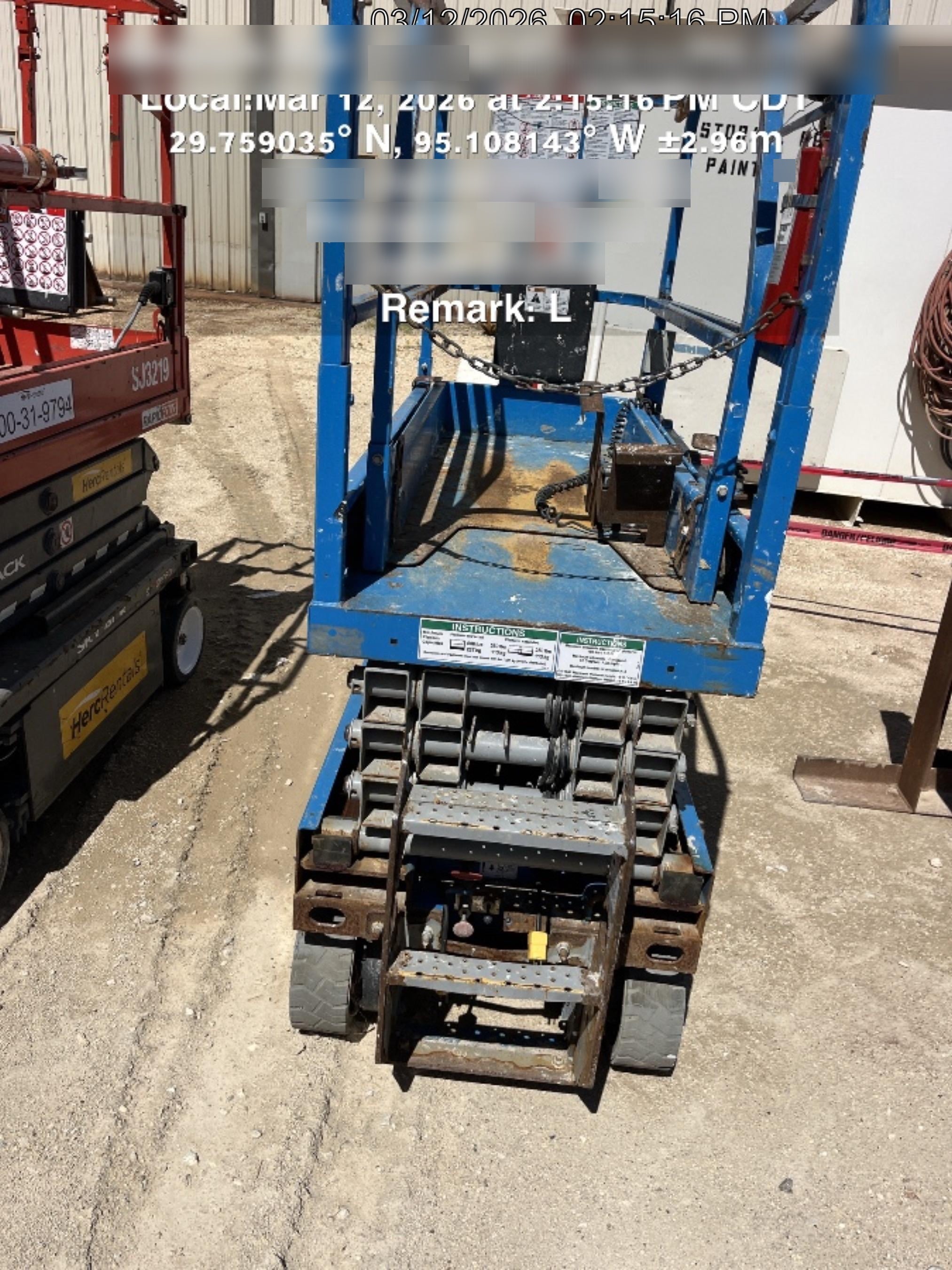 2017 Genie GS-1930 Genie GS-1930 Lift w/Fixed Rail and Chain Entry