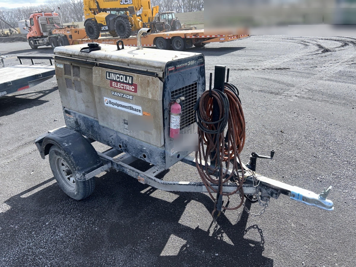 2019 Lincoln Electric Vantage 322 Ready-Pak 3, Two Wheel Trailer, Fender and Light Kit, Cable Rack