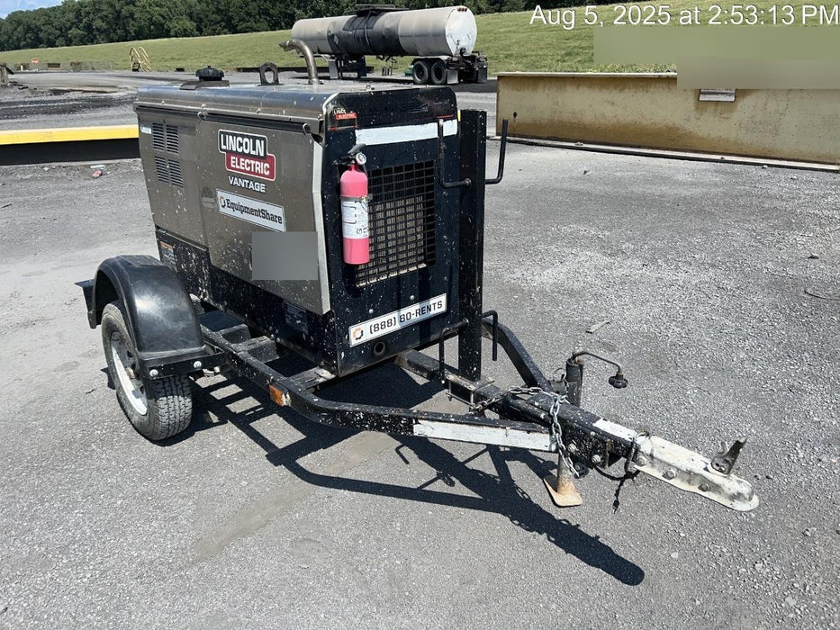 2019 Lincoln Electric Vantage 322 Welder Ready-Pak 3, Two wheel trailer, Fender and Light kit, Cable Rack