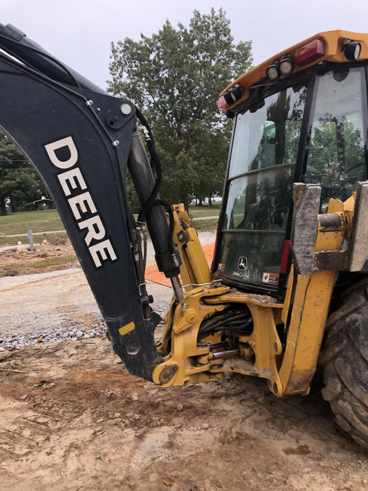 2020 John Deere 410L - Extendable Stick Cab/Heat/Air, 4WD, Extendable Stick, Pilot Controls, 2 Way Hydraulics, TAG Manual QC