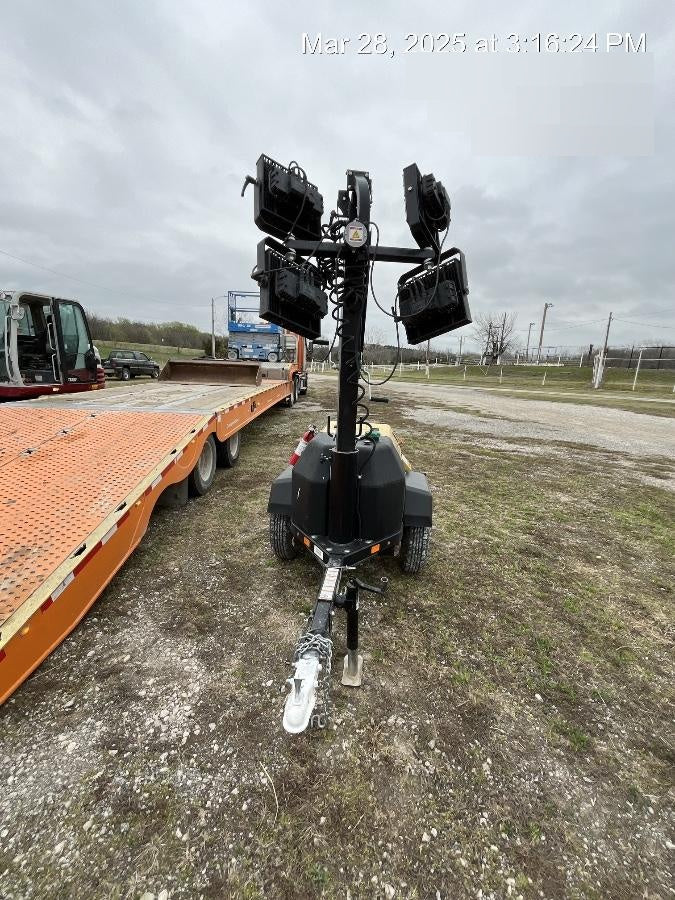 2020 Allmand NLV3GR (4) LED Light Fixture 350W, 23' Vertical Mast, 3kW Prime, Towable, Deep Sea L401, Leveling Jacks, Yanmar T4F 5.8hp