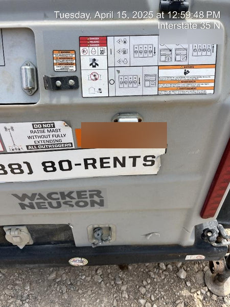 2019 Wacker Neuson LTV6L-MH Wacker Neuson LTV6L Mobile Light Tower w/Fuel Level Sensor Installed