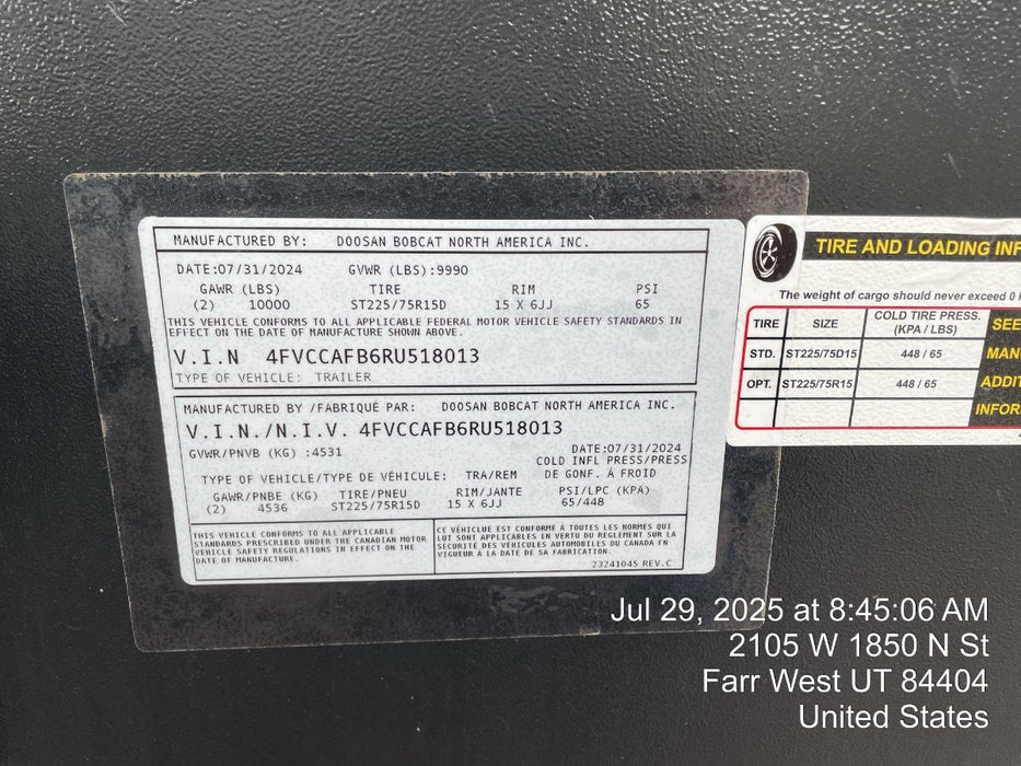 2025 BOBCAT PA825VWCU-T4F