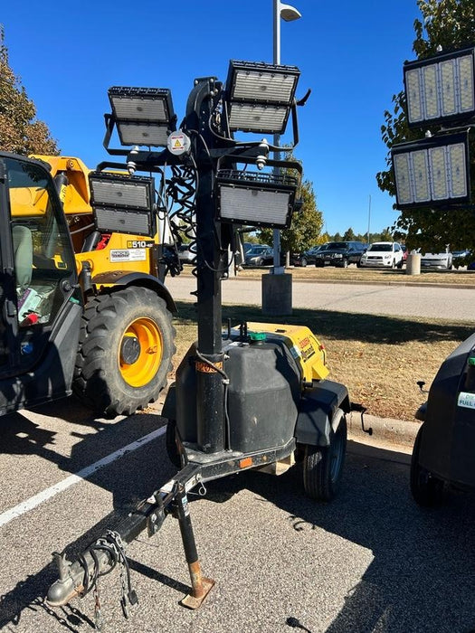 2022 Allmand NLV3GR (4) LED Light Fixture 350W, 23' Vertical Mast, 3kW Prime, Towable, Deep Sea L401, Leveling Jacks, Yanmar T4F 5.8hp