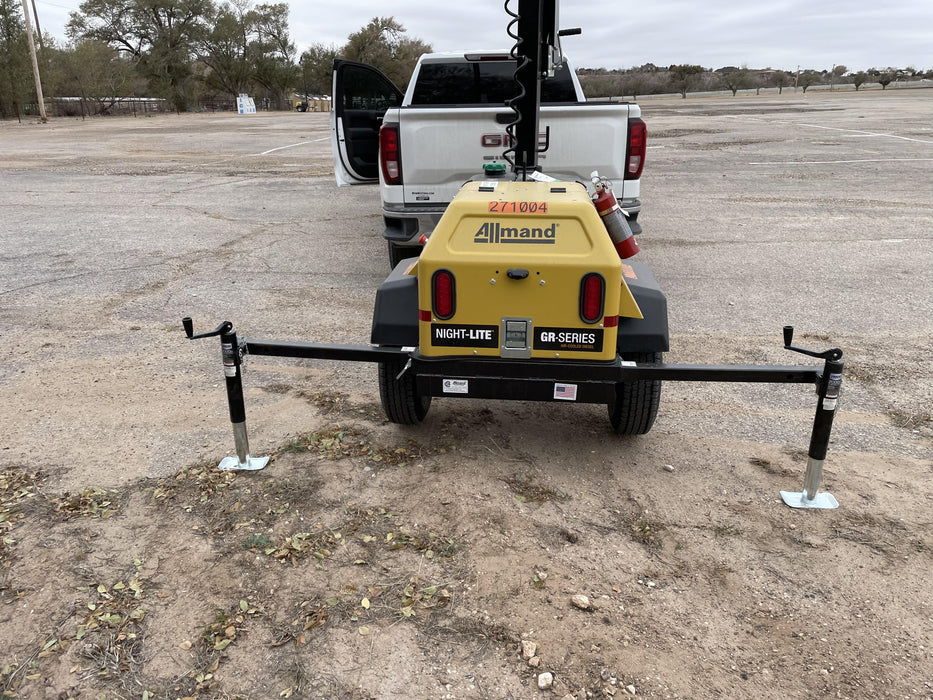 2022 Allmand NLV3GR (4) LED Light Fixture 350W, 23' Vertical Mast, 3kW Prime, Towable, ES Decals, T3