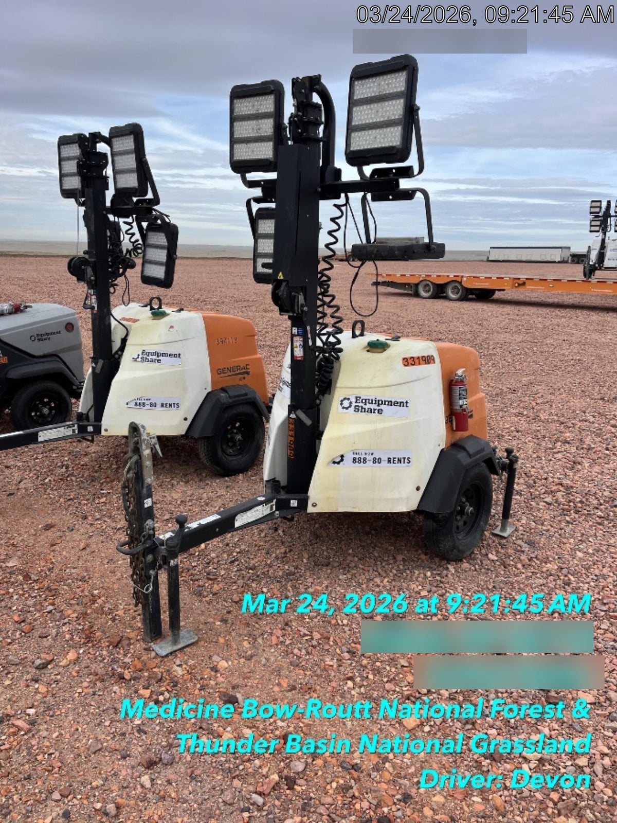 2023 Generac MLT2 Diesel, Flex Switch 120V Input, Powerzone Controller, (4) 320W LED Lights, 4kW Generator, 39.9 Gal Fuel Tank, 2" Ball, T3