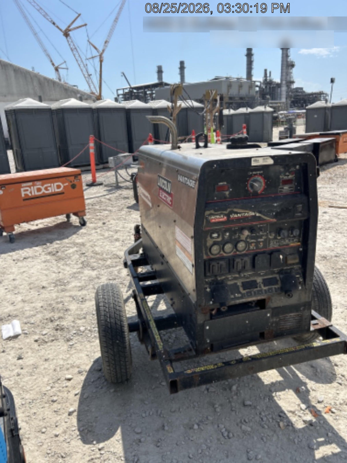 2019 Lincoln Electric Vantage 322 Welder Ready-Pak 3, Two wheel trailer, Fender and Light kit, Cable Rack