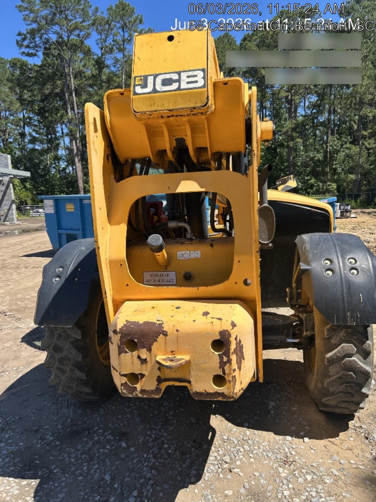 2019 JCB 506-36 Canopy, 74 HP, FF Tires, STD Worklight, Beacon, Aux Hydraulics, Lifting Eye, Back up Alarm, 48" Carriage, 48" Forks