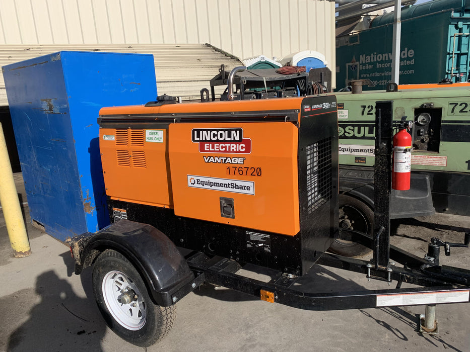 2021 Lincoln Electric Vantage 322 Vantage 322 Ready Pak 3 w/ Decals, ORANGE (includes trailer, cable rack, fender light kit) NO Telematics