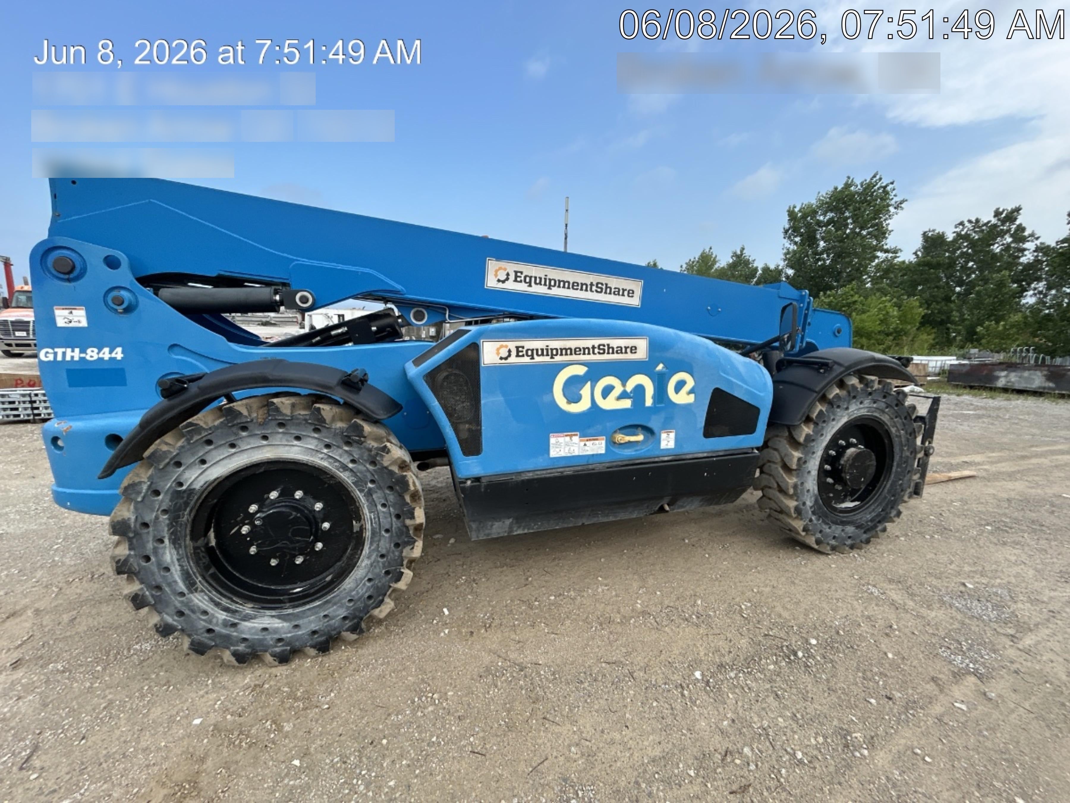 2018 Genie GTH-844 Genie GTH-844 w/ROPS, Work Lights, Solid Tires, RH Cab Mesh, Beacon, 60" Carriage and Forks