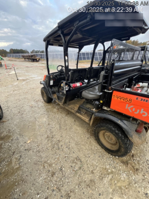 2022 Kubota RTV-X1140W-H Plastic Canopy, Windshield Acrylic Clear, LED Strobe Light, Wire Harness Kit, Back up Alarm