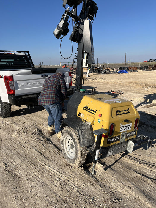 2022 Allmand NLV3GR (4) LED Light Fixture 350W, 23' Vertical Mast, 3kW Prime, Towable, ES Decals, T3