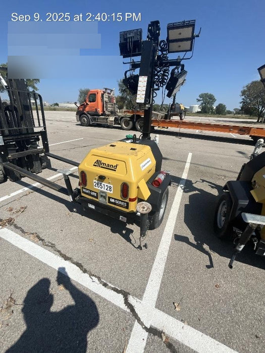 2022 Allmand NLV3GR (4) LED Light Fixture 350W, 23' Vertical Mast, 3kW Prime, Towable, ES Decals, T3