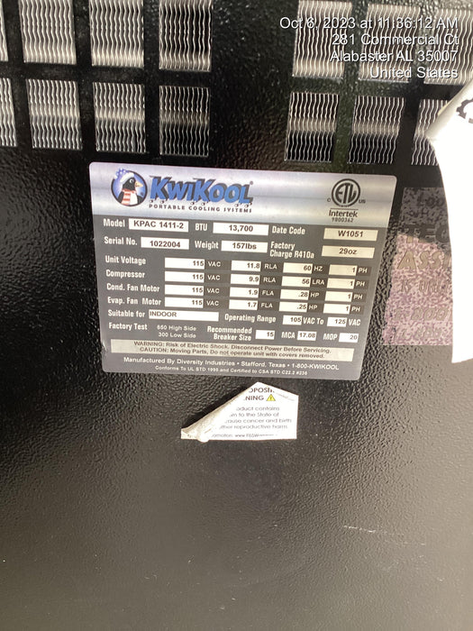 2022 KWIKOOL KPAC1411-2